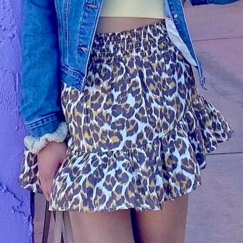 Aerie Cheetah Flowy Skirt